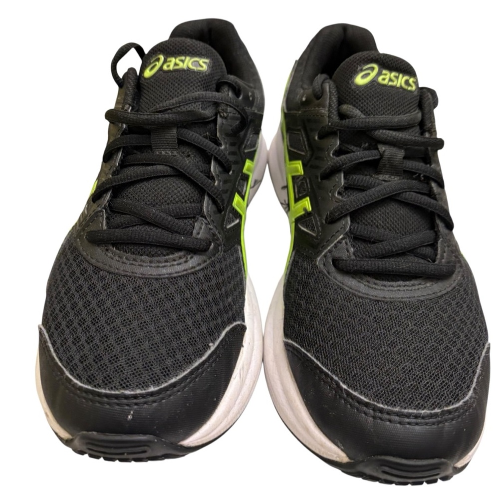 Asics Jolt 3 in black and hazard green (lime green) colorway. NWOT. Sz.7(Y) 8(W)